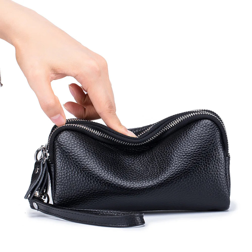Cyflymder  Fashion Long Wallet High Quality genuine leather Clutch Walllet Phone Pocket Casual Organizer Clutches Rfid Purse phone bag red