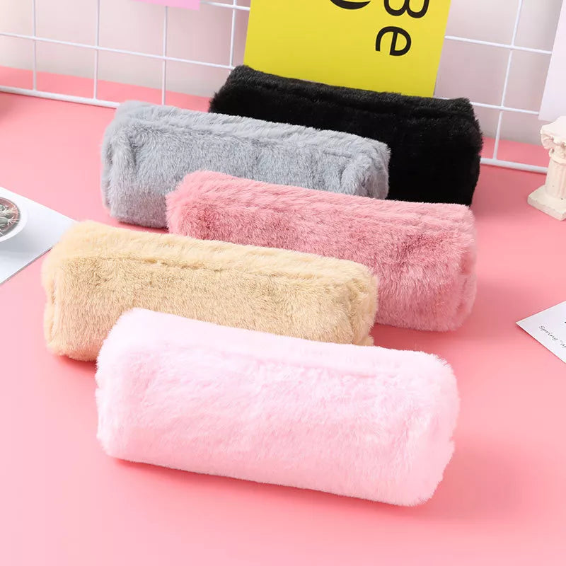 Cyflymder Cute Plush Pencil Pouch Pen Bag for Girls Kawaii Stationery Large Capacity Pencil Case Pen Box Cosmetic Pouch Storage Bag