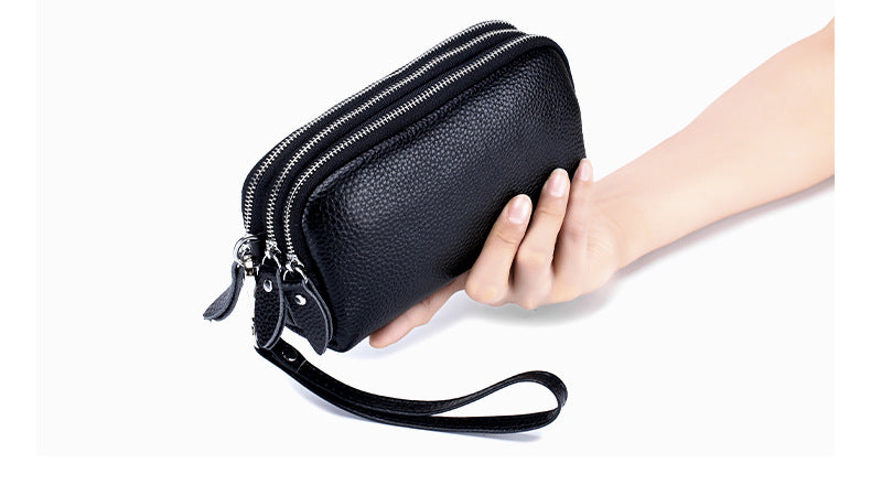 Cyflymder  Fashion Long Wallet High Quality genuine leather Clutch Walllet Phone Pocket Casual Organizer Clutches Rfid Purse phone bag red