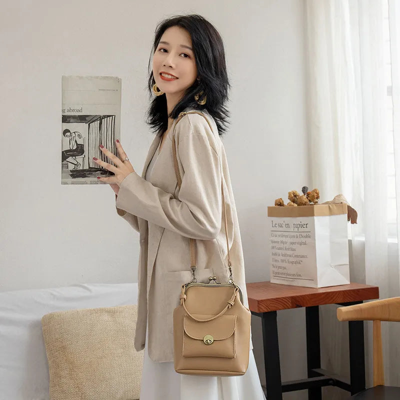 Cyflymder  women shoulder bags Korean style Metal Buckle clip Ladies Handbags PU Leather lady Sling bag female Crossbody Bag purses