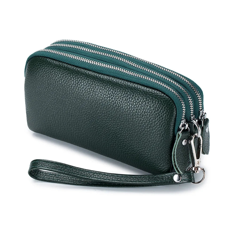 Cyflymder  Fashion Long Wallet High Quality genuine leather Clutch Walllet Phone Pocket Casual Organizer Clutches Rfid Purse phone bag red