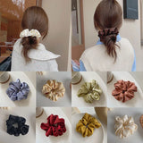 Cyflymder Women Silk Scrunchie Elastic Multicolor Hair Band Ponytail Holder Headband Hair Accessories 1PC Satin Silk Solid Color Hair Ties