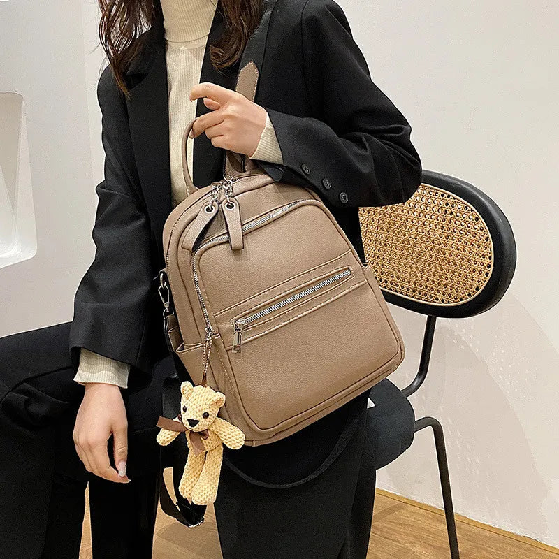 Cyflymder High Quality PU Leather Women Backpack School Bags for Teenagers Girls Luxury Back Packs Designer Backpack female shoulder bag