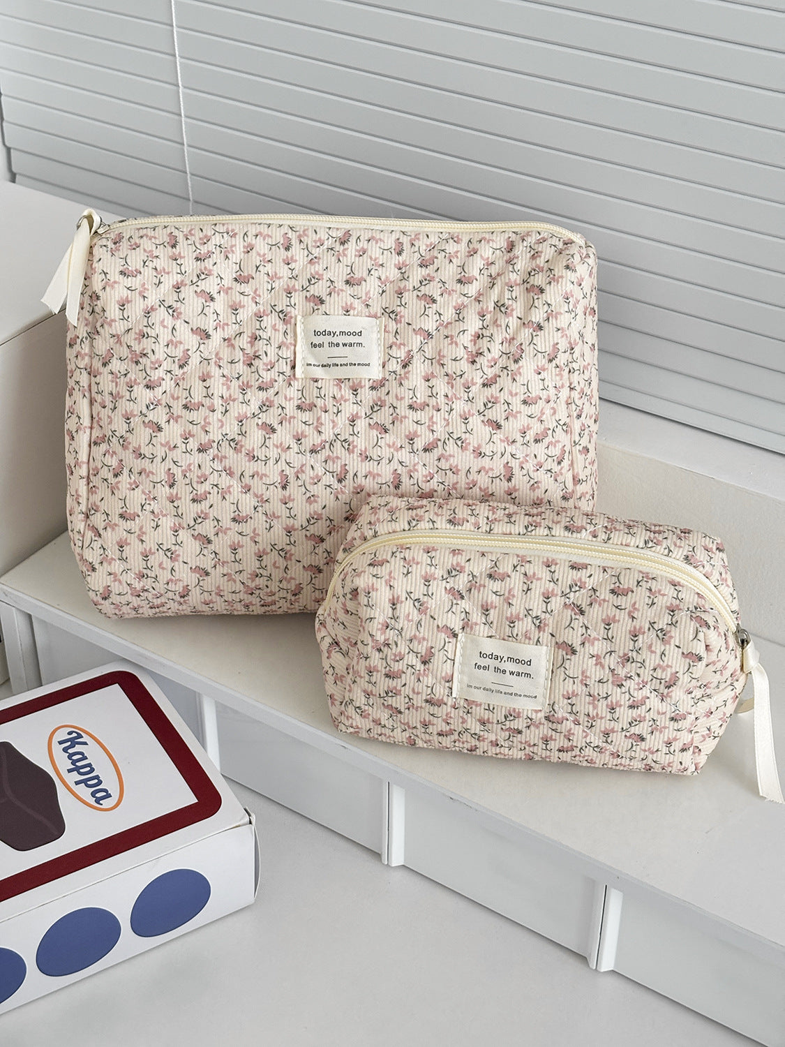 Cyflymder  Retro Aesthetic Floral Pencil Case for Kids Girl Corduroy Flower Series Stationery Organizer Large Capacity Pen Bag Student