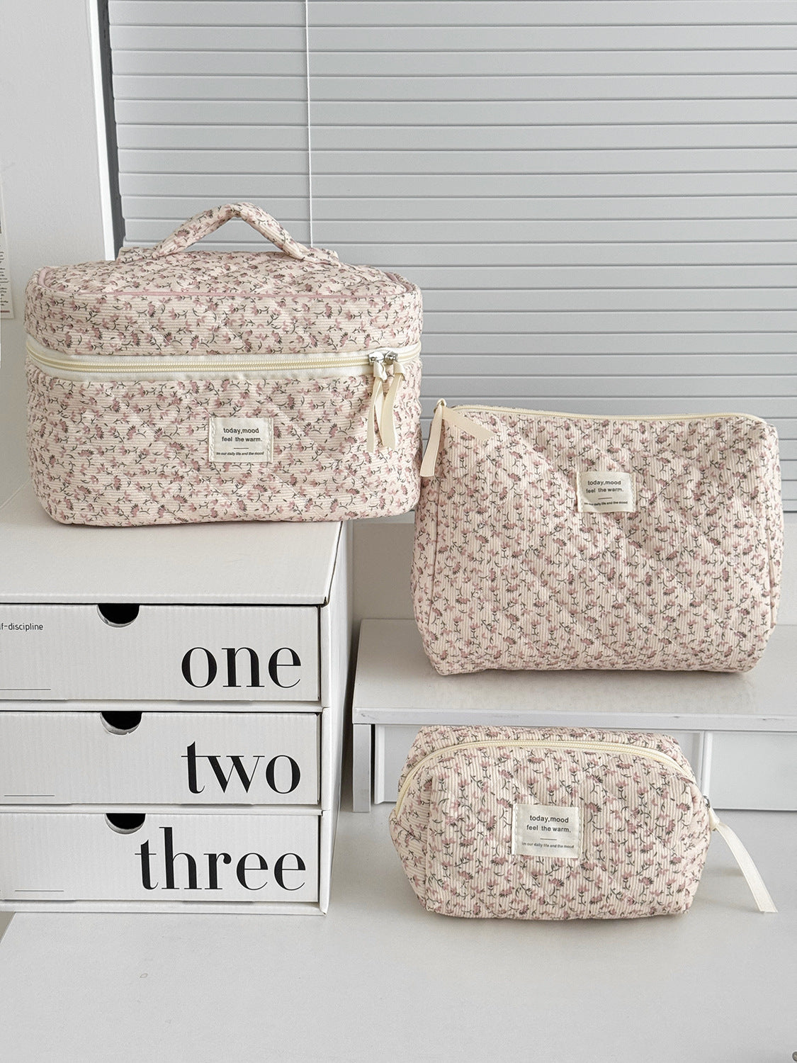 Cyflymder  Retro Aesthetic Floral Pencil Case for Kids Girl Corduroy Flower Series Stationery Organizer Large Capacity Pen Bag Student