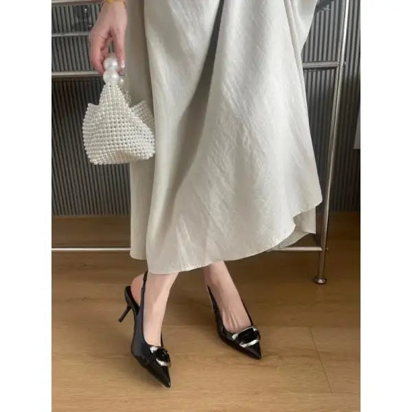 Cyflymder  Fashion Womens Shoes 2025 Female Sandal Buckle Strap Large Size High Heels Luxury Comfort Girls Sexy Low Stiletto New Big High-h