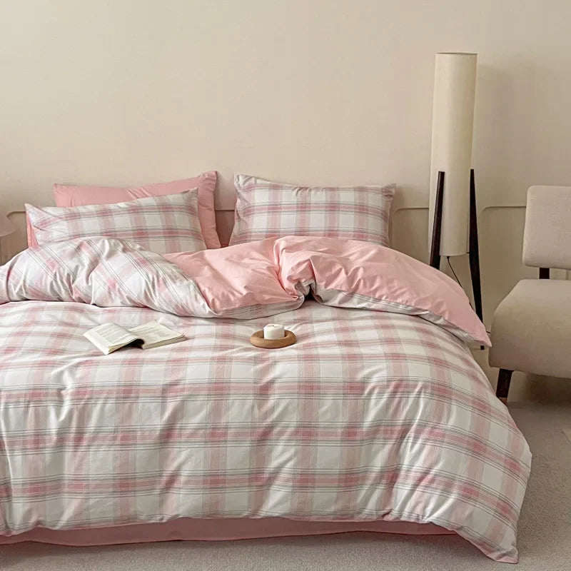 Cyflymder  Fashion Geometric Pattern Printed Fitted Sheet Style Bedclothes Cotton Soft Skin Friendly Bedding Set King Queen Bed Comfort Set