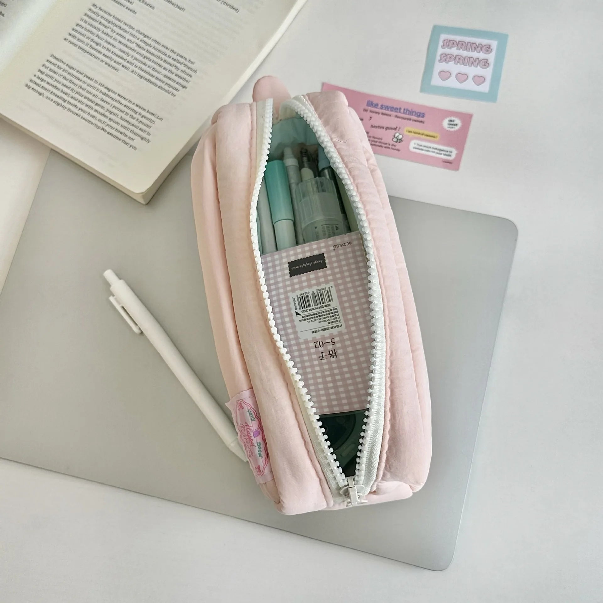 Cyflymder  Korean Fashion Sweet Ita Pencil Case for Kids Girl DIY Decor Clear Badge Pin Organizer Portable Large Capacity Stationery Bag