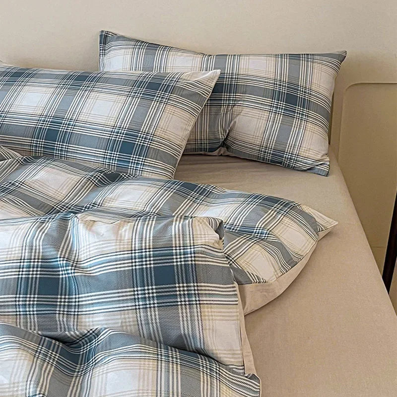 Cyflymder  Fashion Geometric Pattern Printed Fitted Sheet Style Bedclothes Cotton Soft Skin Friendly Bedding Set King Queen Bed Comfort Set