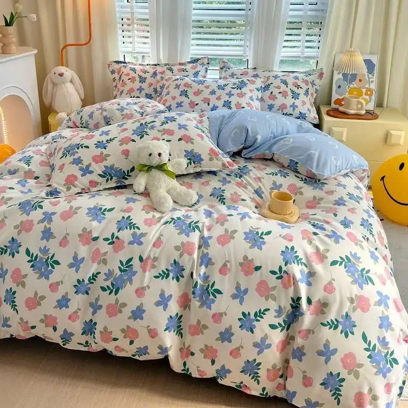Cyflymder  New Cotton Duvet Cover, Long Staple Cotton Bed Sheet, Thickened And Brushed Four Piece Set, Student Dormitory Three Piece Set