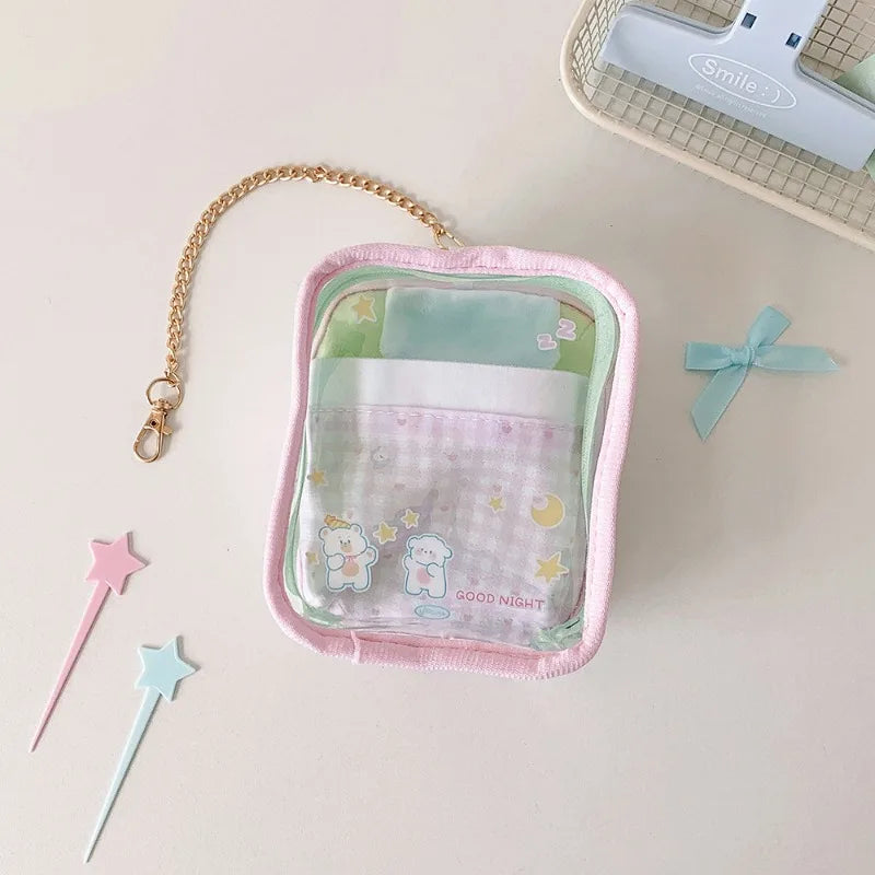 Cyflymder  Simplicity Sweet Kpop Photocard Holder with Lanyard Fashion Badge Pin Ita Bag for Girl Japanese Kawaii Displaying Photo Card Bag