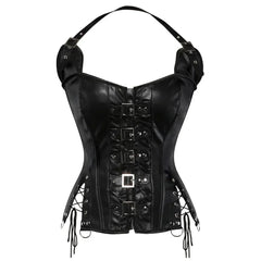 Cyflymder  Steampunk Leather Corset for Women Gothic Overbust Corsets Lace Up Victorian Corsage Buckle Bustier Carnival Halloween Costumes