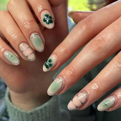 Cyflymder  Golden 3D Rose Yellow Halo Dyeing Flower Pearlescent Nail Art Fashion False Nails Detachable Finished Fake Nails Press on Nails