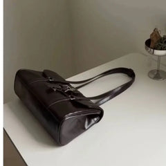 Cyflymder  High Street Coffee Shoulder Bags For Women New Pu Leather Chic Casual Handbag Ladies Large Capacity Underarm Designer Luxury Bag