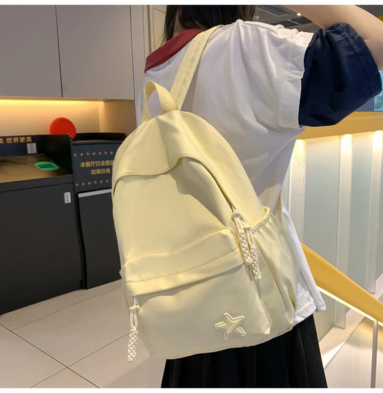 Cyflymder  Women Y2k Aesthetic Simple Star Backpack All Match Students Fashion Casual Schoolbags Japanese High-capacity Backpacks Trendy