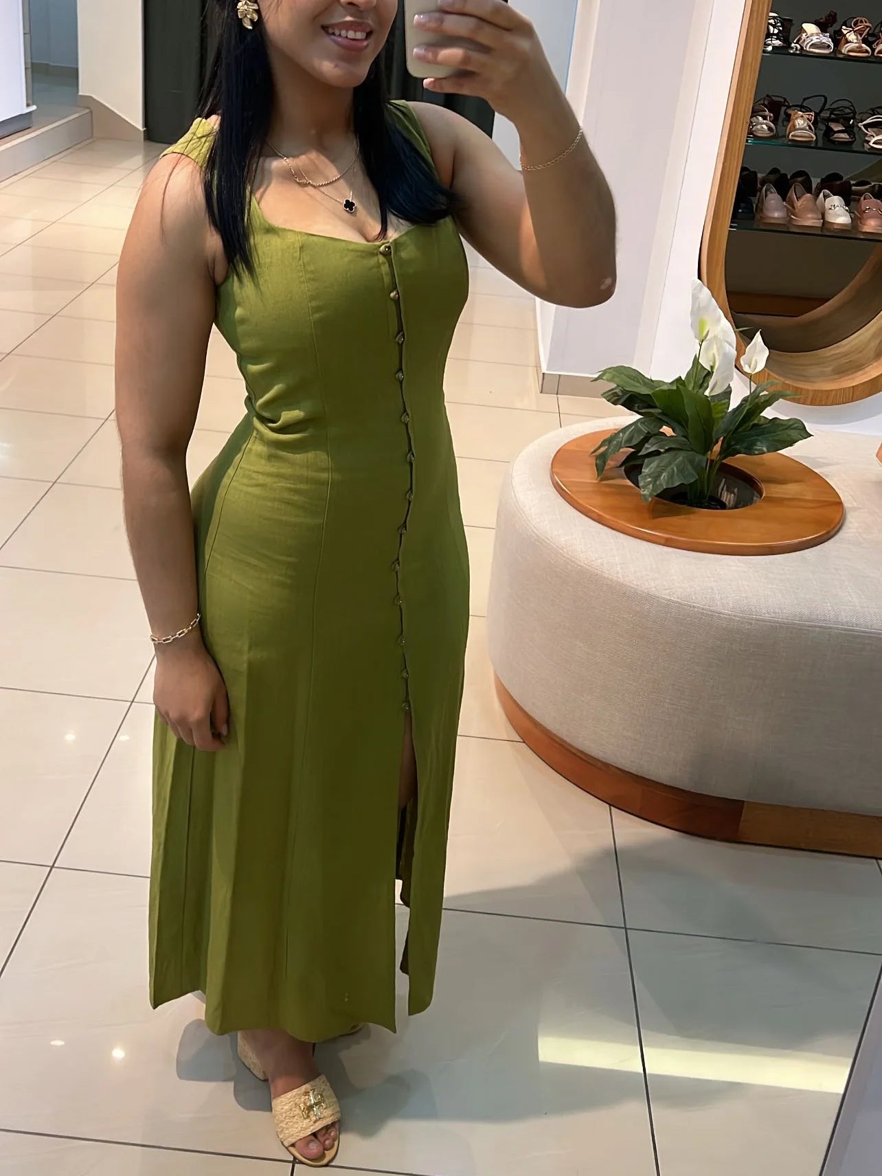 Cyflymder  Elegant retro linen maxi dress for women new summer fashion square neck single breasted slim fit chic party evening dress