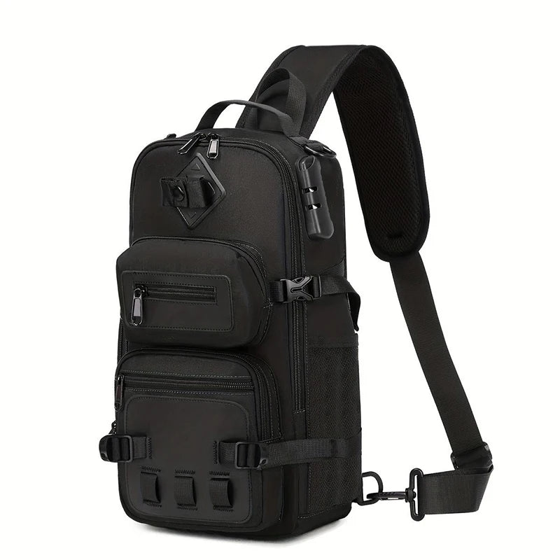 Cyflymder  Men's Tactical Chest Bag Multifunctional Sling Backpack Outdoor Hiking Climbing Trekking Rig Pouch Casual Messenger Fanny Pack