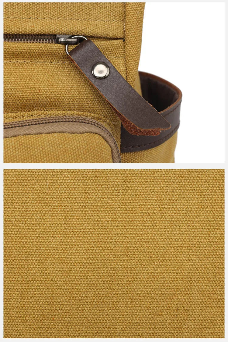 Cyflymder  Men Canvas Messenger Bag Camping Crossbody Bags Sling Shoulder Bag for Travel Work College Reto Men's School Handbags Briefcase