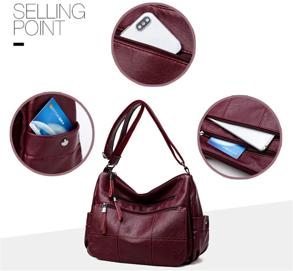 Cyflymder  2 Layers Genuine Brand Leather Shoulder Messenger Luxury Handbags Women Bags Designer High Quality Crossbody Bags for Women Sac