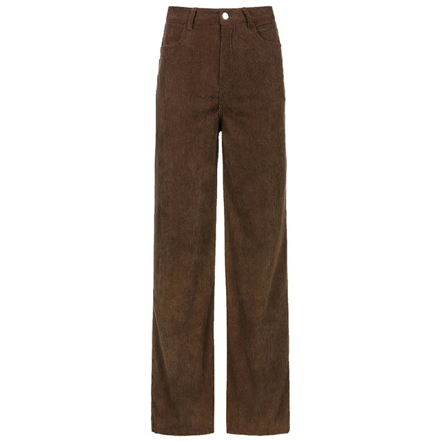 Cyflymder  Retro High-waist Casual Wide-leg Pants Women's Comfortable Loose Trousers Vintage High Waist Loose Fit Long Pants
