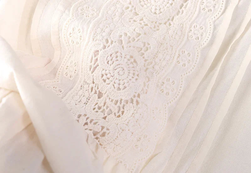 Cyflymder Summer Japan Style Mori Girl Sweet Hollow Out Embroidery White Dress Women Spaghetti Strap Robe White Black Midi Cotton Dresses