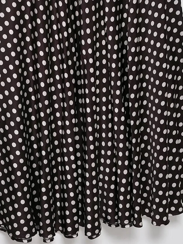 Cyflymder  Polka Dot Halter Backless Long Dress Women Off Shoulder V-neck Scarf Sexy Sleeveless Dresses 2025 Summer Street Holiday Robe
