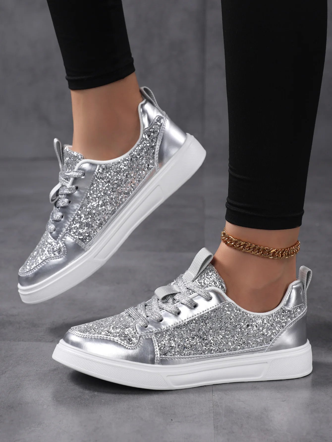 Cyflymder  Women's Patent Leather Shoes Woman Flat Sneaker Lace Up Designer Summer Ladies Comfortable Casual Footwear