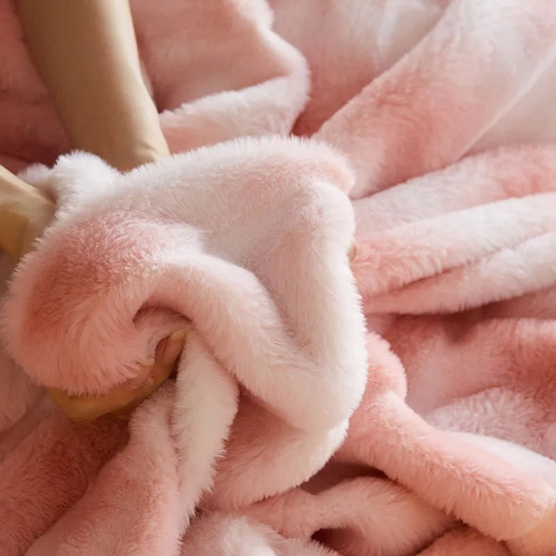 Cyflymder  A-Class Autumn Winter Grid Milk Velvet Blanket Thick Warm Faux Fur Throw Blanket for Office Soft Multi-Purpose Anti-Static Shawl
