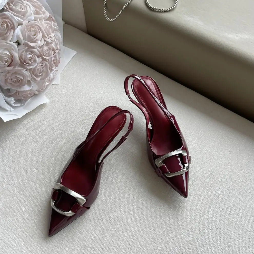 Cyflymder  Fashion Womens Shoes 2025 Female Sandal Buckle Strap Large Size High Heels Luxury Comfort Girls Sexy Low Stiletto New Big High-h