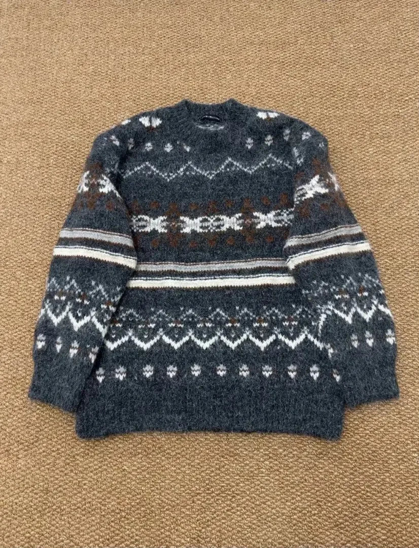 Cyflymder  Women's Geometric Jacquard Sweater O-neck Long Sleeve Cotton Knitted Pullover Vintage Casual Cozy Jumper Sweet Y2k Autumn Top