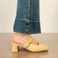 Cyflymder  Mary Jane open-toe sandals for women, chunky high heels, spring new versatile single-strap buckle shoes