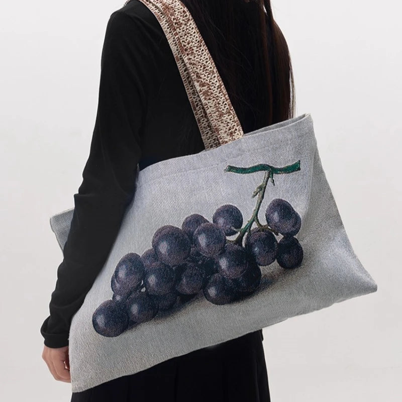 Cyflymder  Korean Vintage Print Underarm Bag Office Lady Y2k Aesthetic Fashion Chic Handbags Japanese Casual All Match Shoulder Bags Women