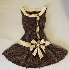 Cyflymder  New Y2K French Retro Polka Dot Print Summer Slim Dress Sweet Bow Appliques Sleeveless Dress Harajuku Buttons Design Punk Clothes
