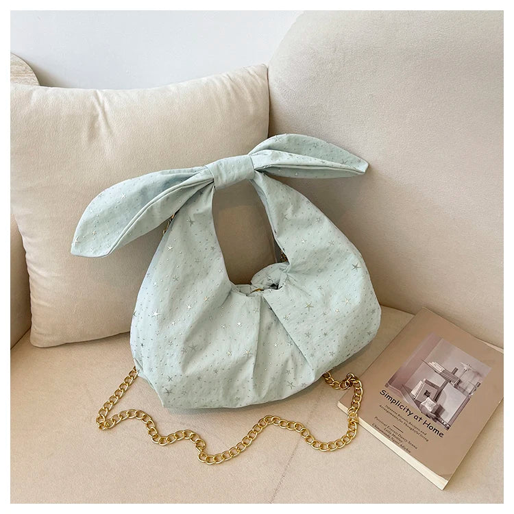 Cyflymder  Ladies Large Capacity Folded Cloud Bubble Crossbody Bag Fashionable Star Tote Bag Soft Handle Single Shoulder Slant Bag
