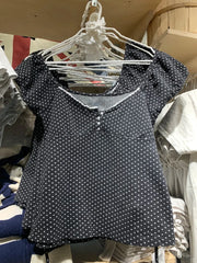 Cyflymder  Polka Dot Lace Trim Square Collar T-shirts Women Retro Back Lace-up Slim Short Sleeve Tee Shirt Vintage Sweet Cute Tshirt Y2K