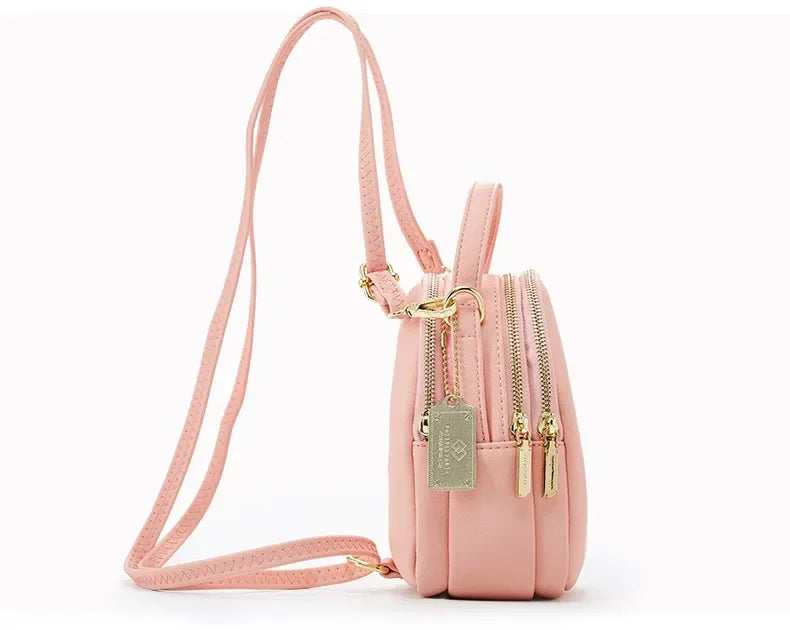Cyflymder  Women's 3-Layer Soft Leather Backpack - Convertible Crossbody/Shoulder Bag, Compact Yet Spacious Stylish Design