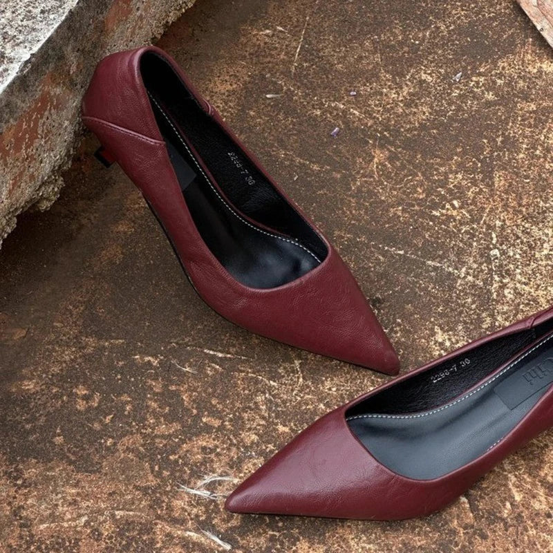 Cyflymder  Spring Vintage Women Leopard Pumps Shoes Fashion Pointed Toe Slip on Shoes Concise Office Lady Shoes