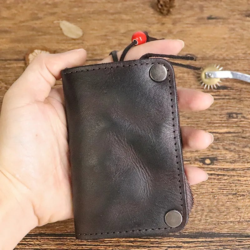 Cyflymder  Genuine Leather Key Wallet Men Car Key Holder Zipper Key Case Top Quality Male Man Housekeeper Waist Hanging Keys Organizer