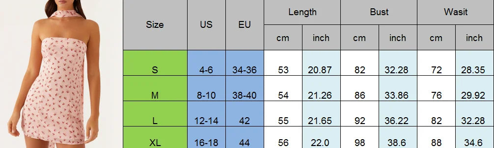 Cyflymder  Sexy Floral Strapless Tube Mini Dress Y2K Slim Fit Backless Bandeau Dress Going Out Night Party Vocation Dresses