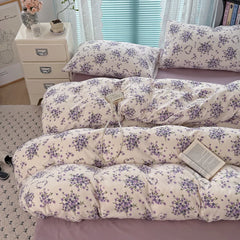 Cyflymder  INS Korean Style 2025 Floral Bedding Sets New Skin Friendly Soft Washed Cotton Printed Bed Sheet Sets