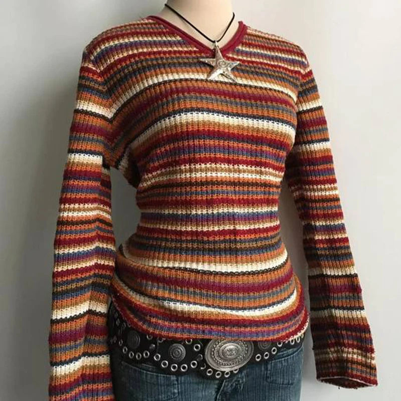 Cyflymder   Y2K Womens Sweater Aesthetically awful fashionable Emotional Girl cute unique Harajuku retro kawaii American everyday casual top
