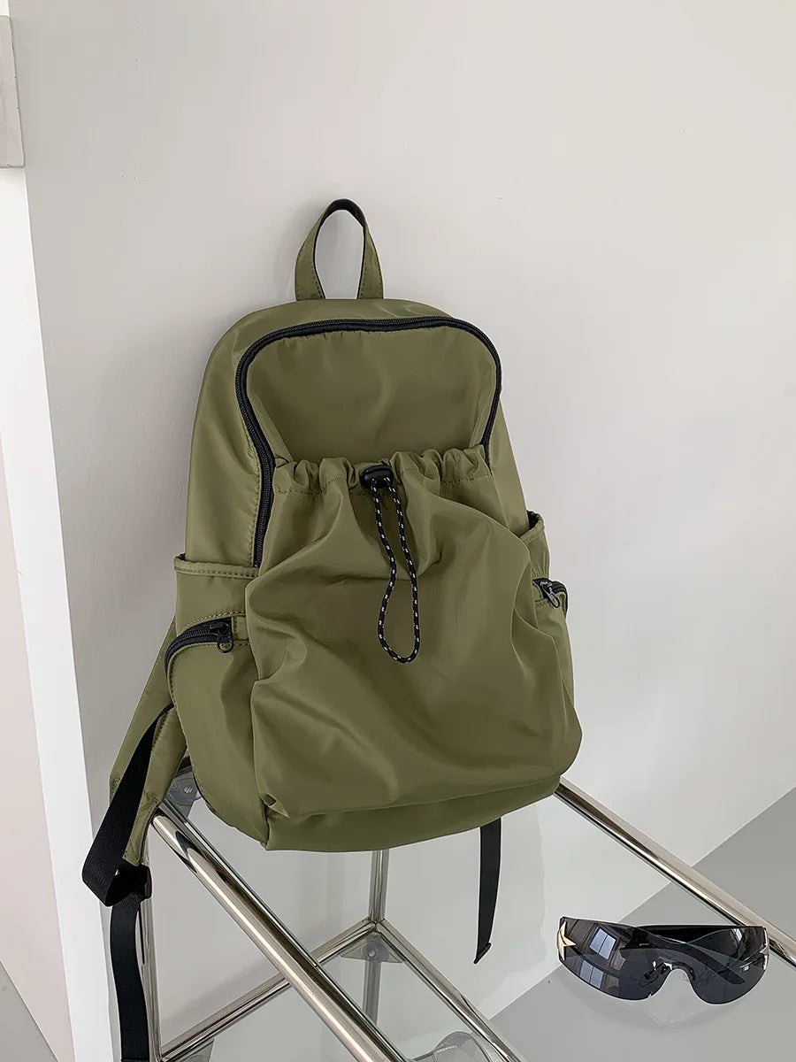 Cyflymder  Korean Vintage High-capacity Backpack All Match Simple Nylon Casual Schoolbags Streetwear Women Students Backpacks Y2k Aesthetic