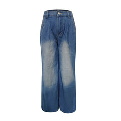 Cyflymder  Women's Classic Versatile High Waist Fashionable Denim Trousers Lightweight Comfort Daily Commuting Wide Leg Straight Jeans