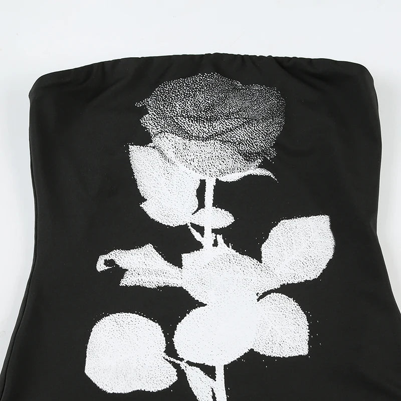 Cyflymder  Basic Slim Floral Tube Tops Casual Slash Neck Sleeveless Tank Tops Women Summer Spring Fashion Streetwear Ladies