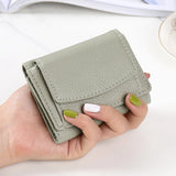 Cyflymder New Women Wallets Short Simple Tri-fold Purses Ladies Multi-card Bags Large-capacity Anti-theft Brush Purse Famale Mini Coin Bag