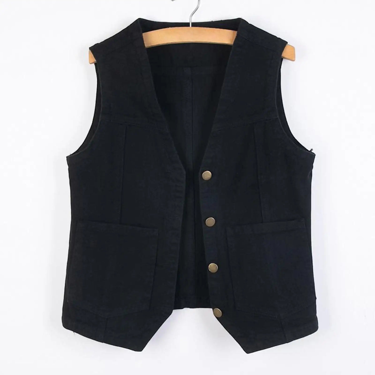 Cyflymder  American Retro Women Denim Vest Spring Autumn Plus Size Button Down Casual Waistcoats Boyfriend Sleeveless Fashion Jean Jackets