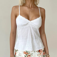 Cyflymder  Women Y2k Babydoll Tank Top Cute Lace Trim Spaghetti Strap Backless Cami V Neck Flared Hem Flowy Peplum Crop Tops