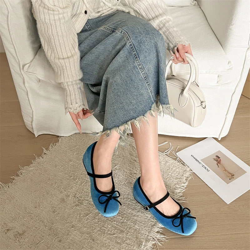 Cyflymder Bow Women Mary Jane Shoes Flats Designer Shallow Women's Sandals Fad Loafers Shoes Elegant Summer Dress New Mujer Zapatos
