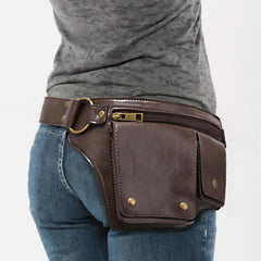 Cyflymder  Chest Bag Adjustable Strap Multiple Card Slots Magnetic Closure Waist Bag for Mens Small Belt Fanny Pack Motor Riding Bag