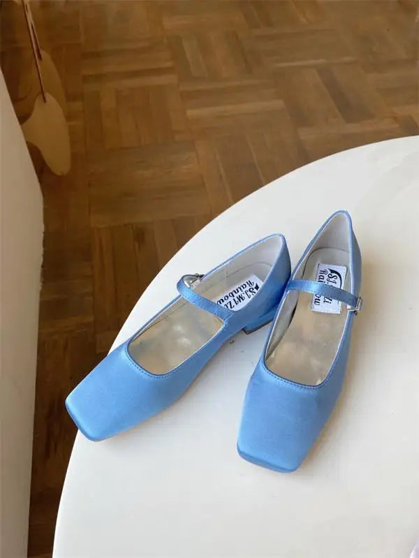 Cyflymder  Shoes Women's Heels Riband Casual Female Sneakers Modis Square Toe Oxfords Flats On Heels Low Comfortable 2025 Grandma Retro Lea